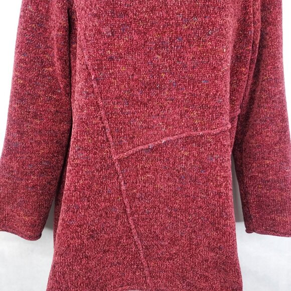 Habitat Sweater Women's Small Confetti Swing Pullover Red Fleck Knit Roll Hem - Picture 3 of 12